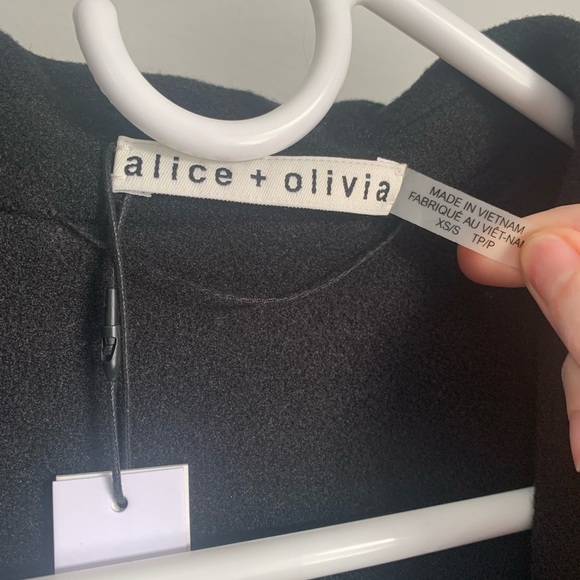 ALICE + OLIVIA Reversible Tomiko Leopard Print & Black Coat size XS/S - Picture 6 of 9